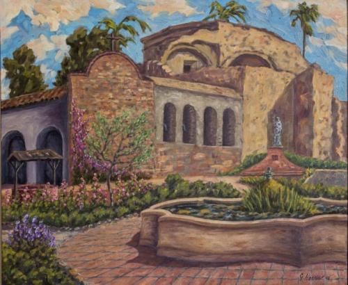 Capistrano Mission,2005,oil,20x24